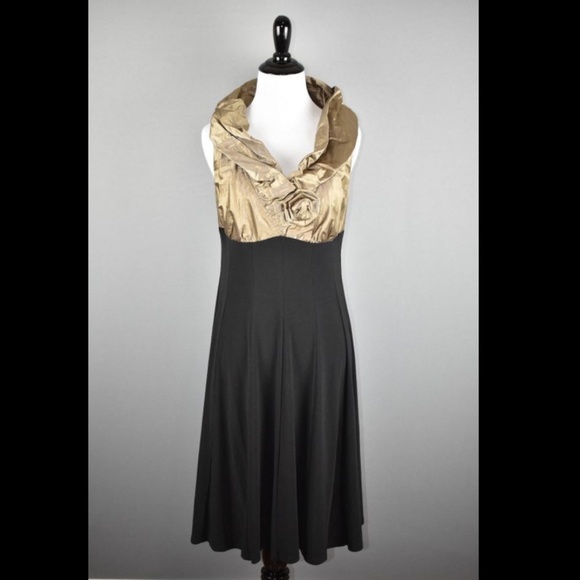 joseph ribkoff black and gold dress